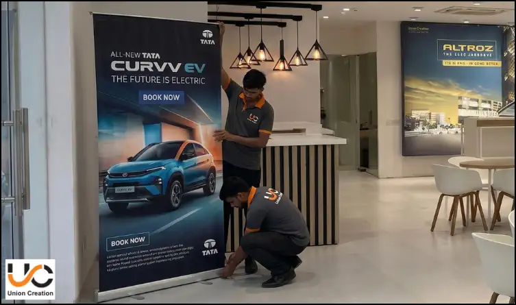 Roll Up Standee For Tata Showroom